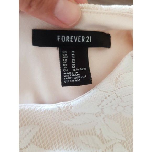 Forever 21 Dress Size Medium Sleeveless Fit Flared Floral Knit lace Festival - Picture 5 of 12